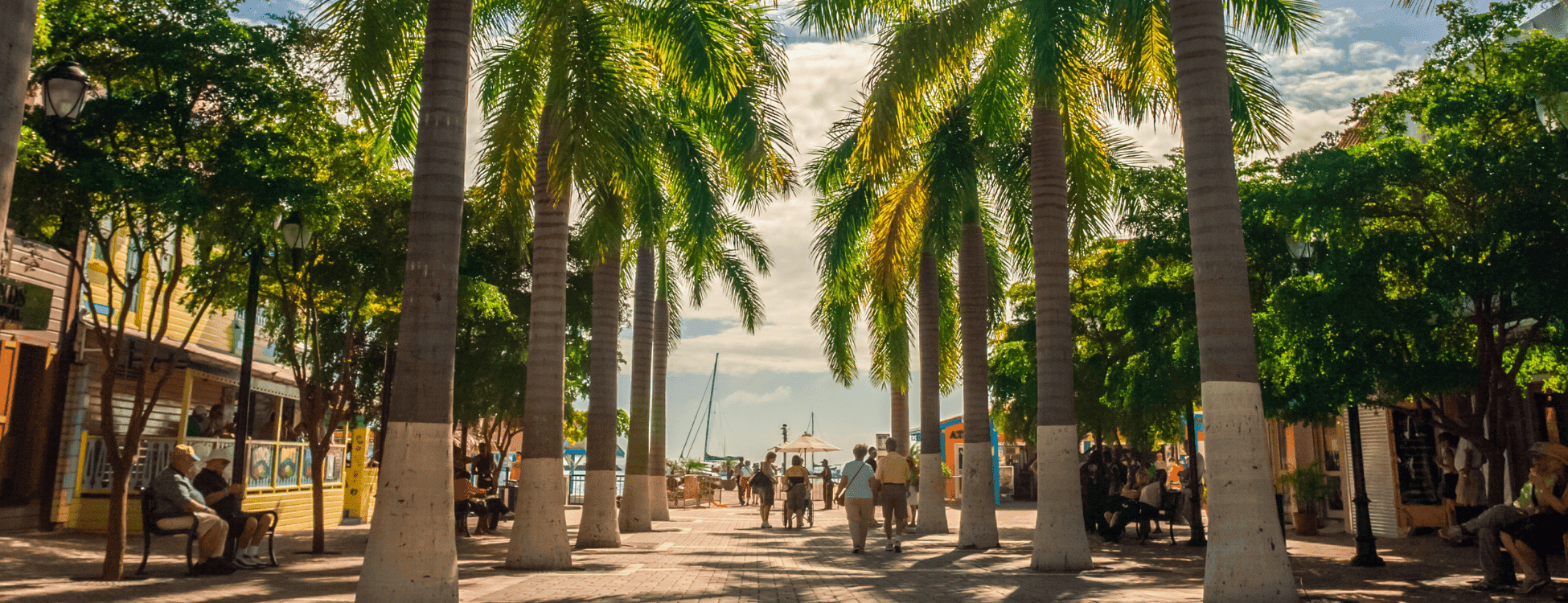 Pretty view from Wathey Square in Philipsburg, St Maarten.