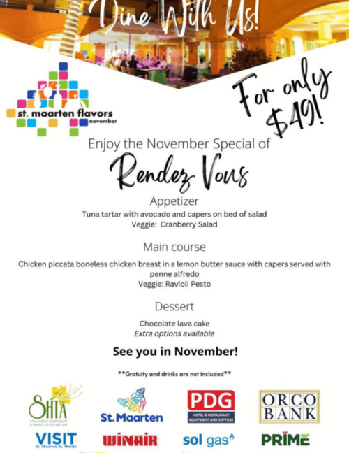 St Maarten Flavors Menu 2024 Rendez-Vous