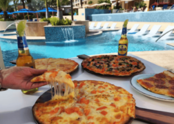 Some pizzas at Slices Pizzeria in Divi Little Bay Beach Resort