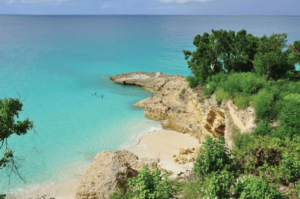 A picture from a beach at Anguilla from above