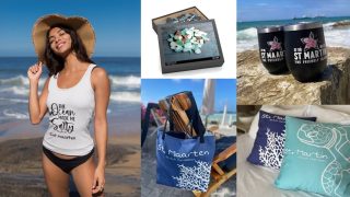 Collage of st maarten souvenir shop Between the Palms