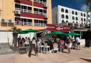 terrace of big bastards beach bar