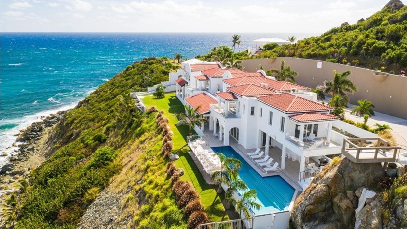 Drone view of villas provided by Coldwell Banker st maarten
