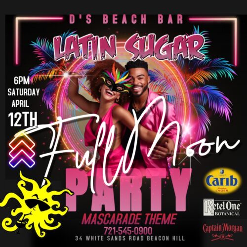 announcement of the full moon party at D's Beach Bar