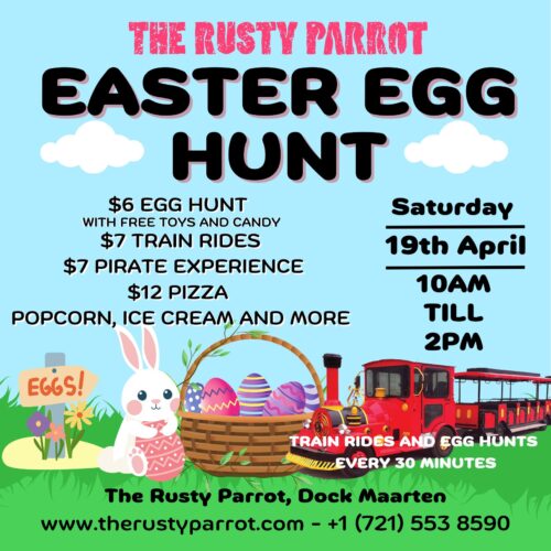 announcement easter egg hunt at rusty parrot