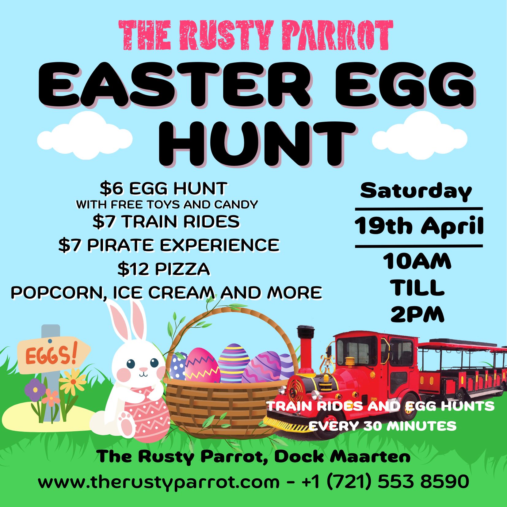 announcement easter egg hunt at rusty parrot