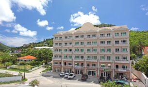 front of the building of simpson bay suites in sint maarten