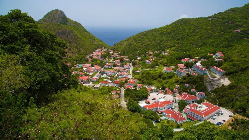 The village off Saba with a view from above