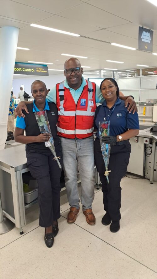 thanking personnel for their hard work at princess juliana international airport