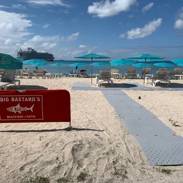 great bay beach in front of big bastards beach bar