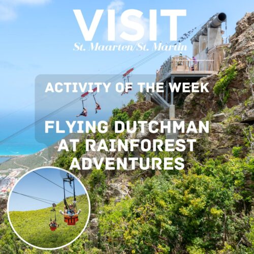 People ziplining down the mountain at Flying Dutchman by Rainforest Adventures