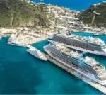 cruiseship entering port in terqouise water phillipsburg
