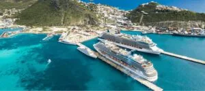 cruiseship entering port in terqouise water phillipsburg