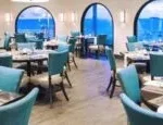 Infinity restaurant in Oyster Pond with Blue chairs 