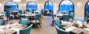Infinity restaurant in Oyster Pond with Blue chairs