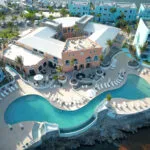 Oyster Pond Resort from above with swimmingpool