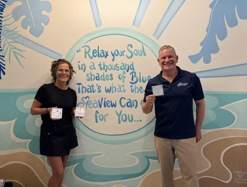 Seaview Beach Hotel beautiful blue wall painting