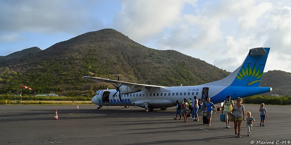 Air Caraibes plane at L'Esperance Airport in Grand Case