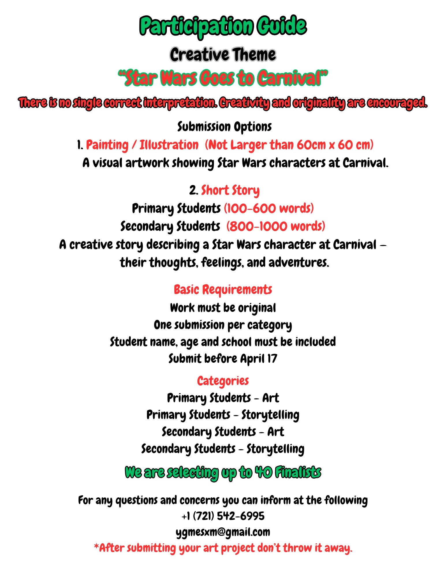 Participation Guide Star Wars goes to Carnival