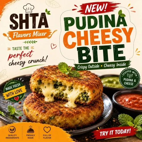 Pudina Cheesy Bite Flyer Spices of India