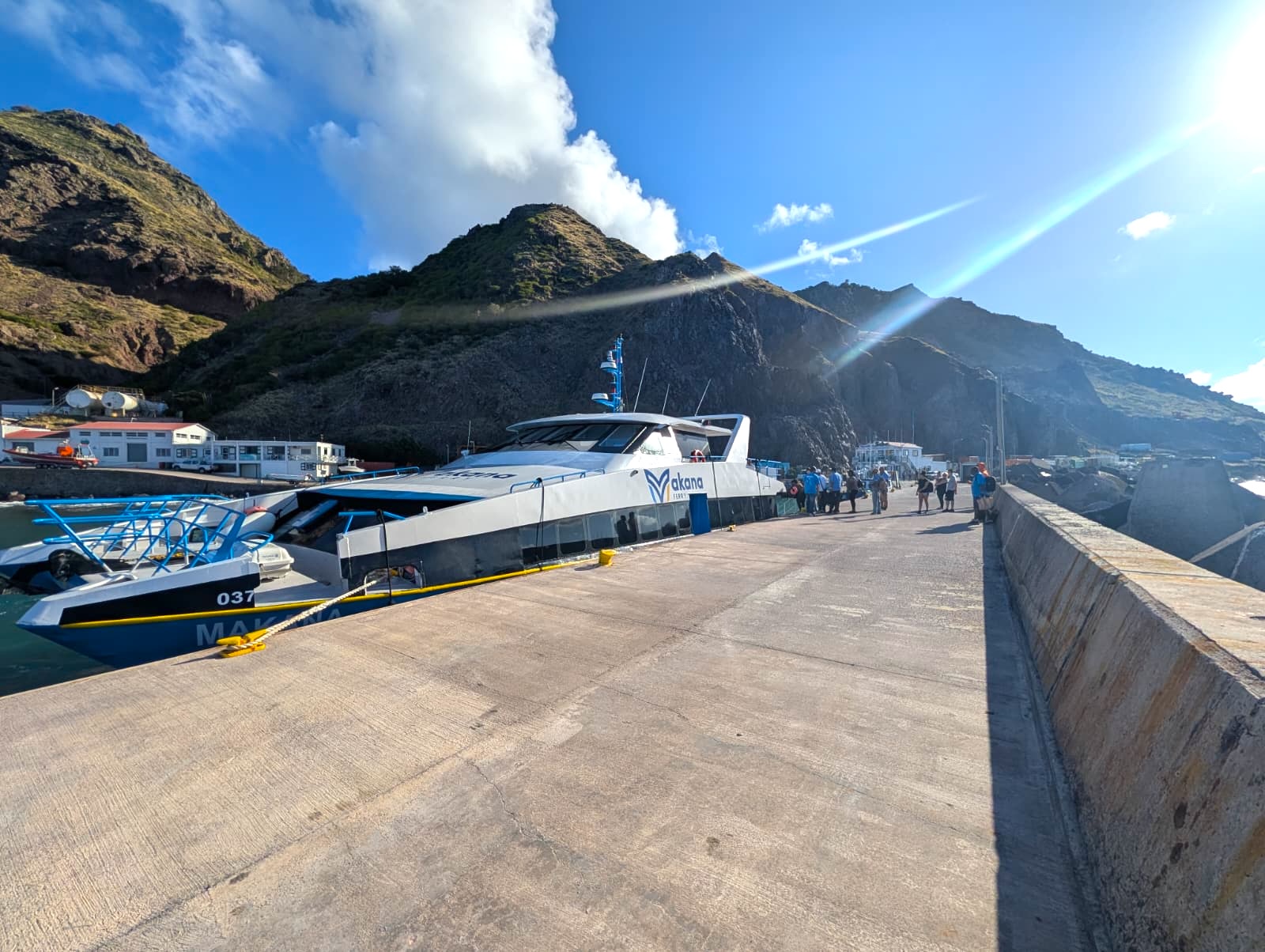 the dock for makana boarding St Martin