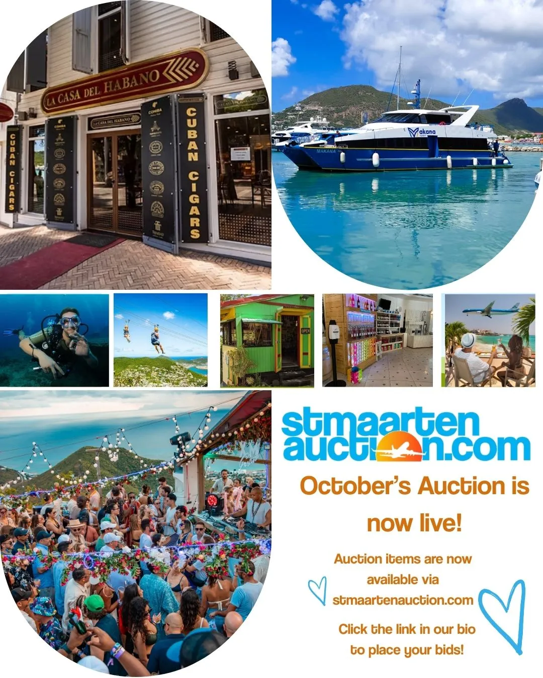 Collage of items on auction