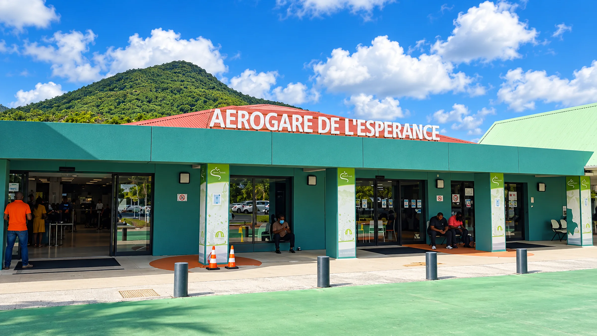 Exterior of Grand Case–L’Espérance Airport in Saint-Martin.