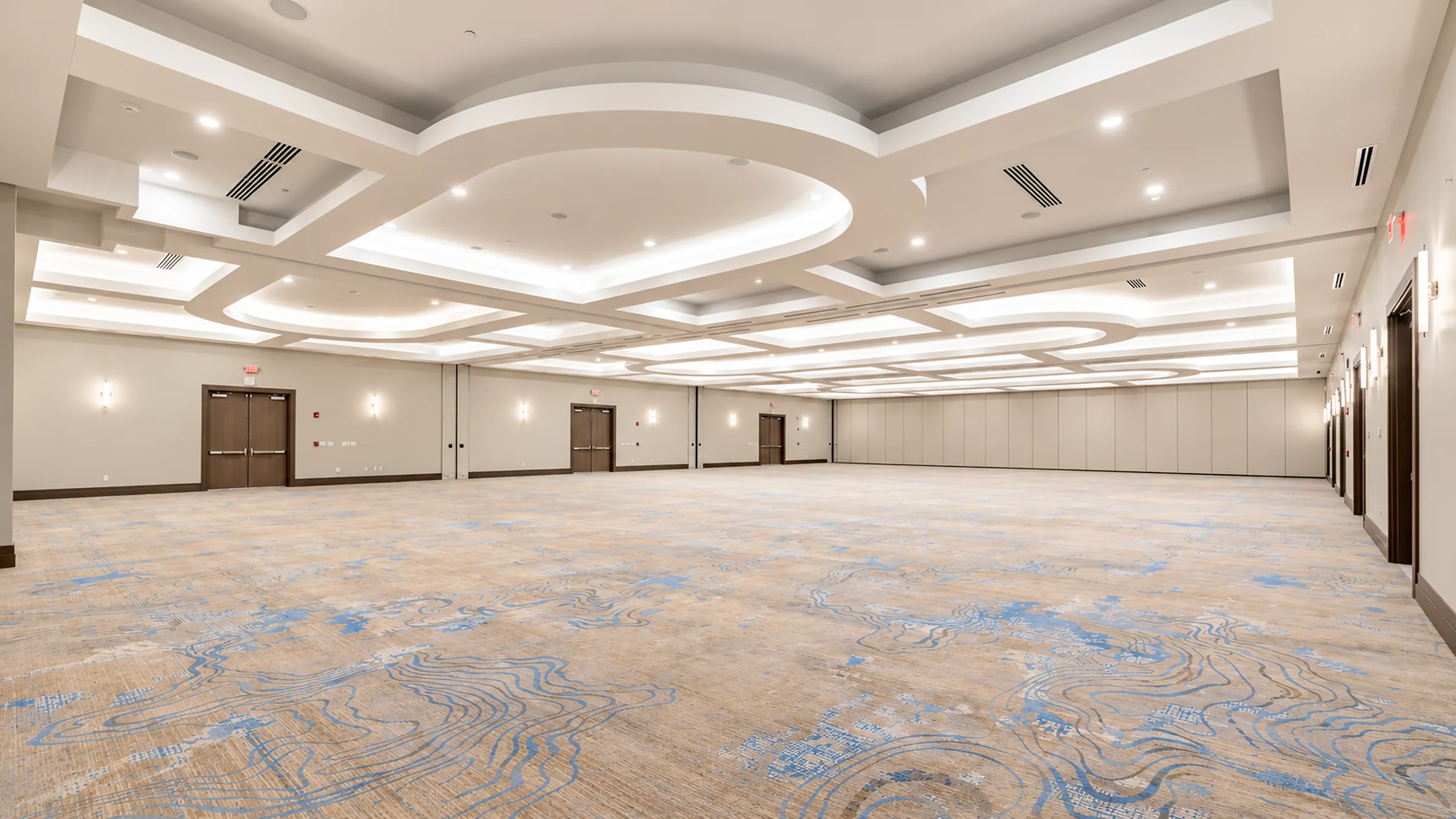 Conference room prepared for a meeting at a St. Maarten resort.