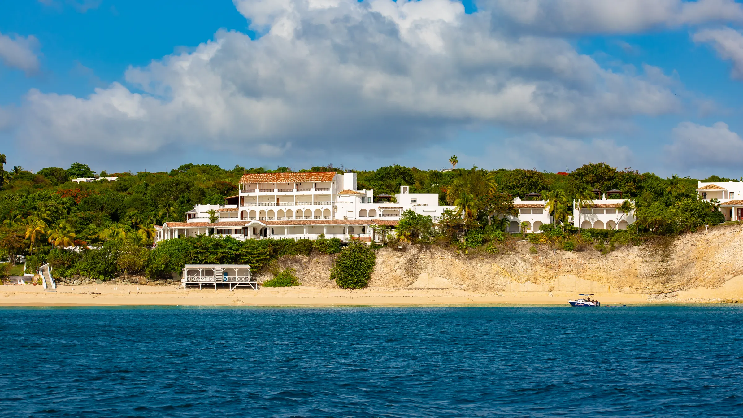 Caribbean residences along the Cupecoy coast in St. Maarten.
