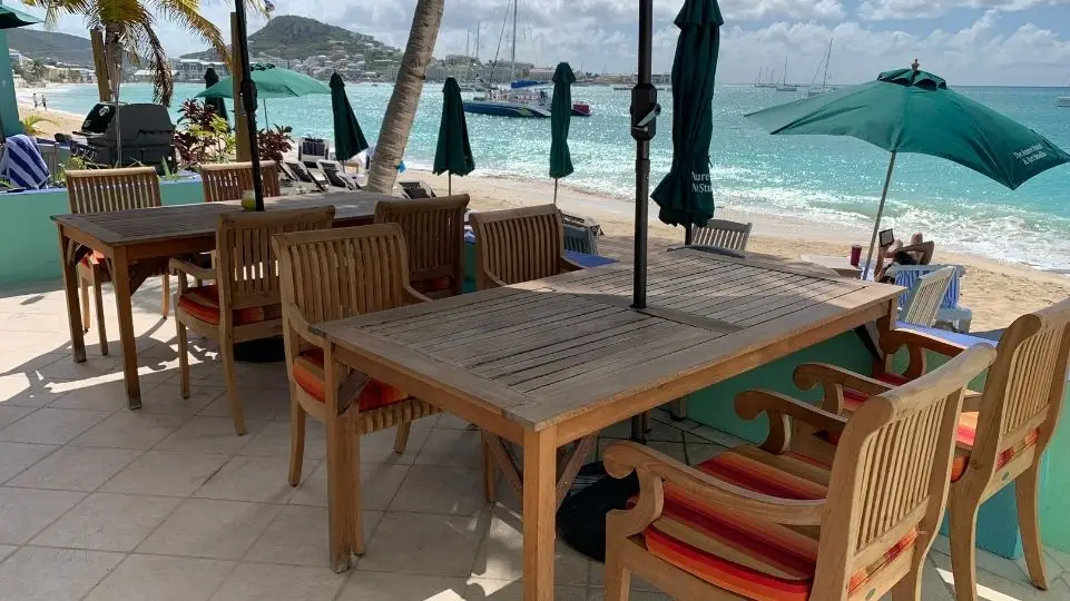 Overview picture from the Azure hotel, taken from the Simpson Bay Beach, St Maarten